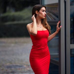 Lady in red